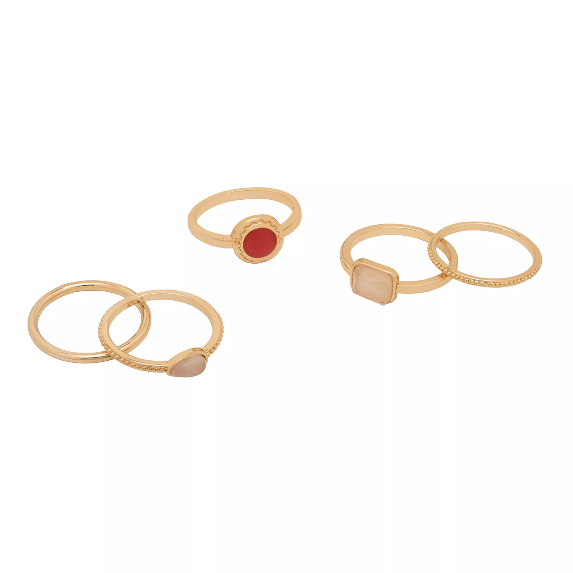 Emberly 5-pc. Gold Tone Multi-Pack Rings Set | Kohl's