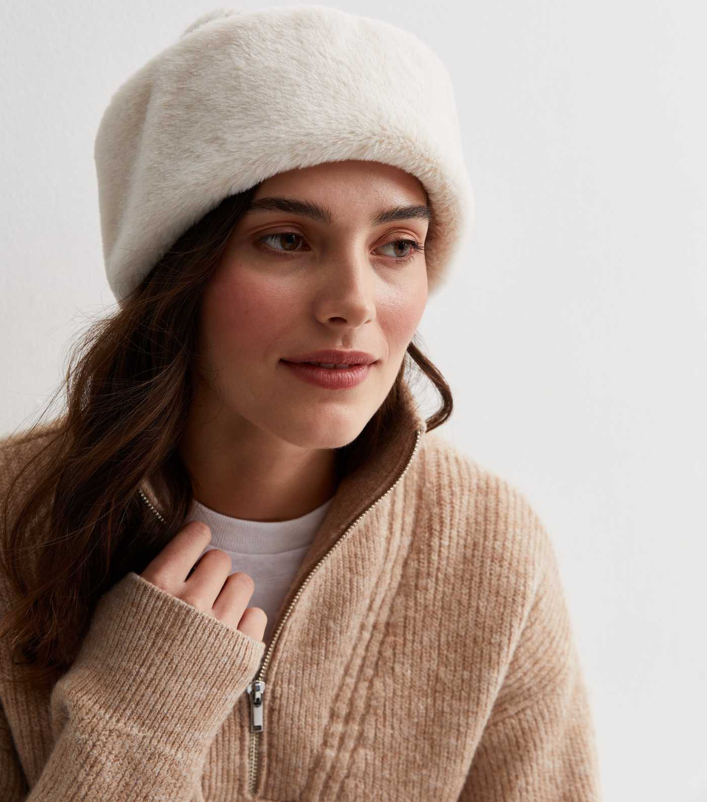 Cream Faux Fur Trim Beanie Hat | New Look | New Look (UK)