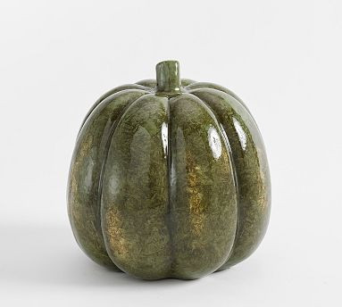 Glossy Green Pumpkin | Pottery Barn (US)