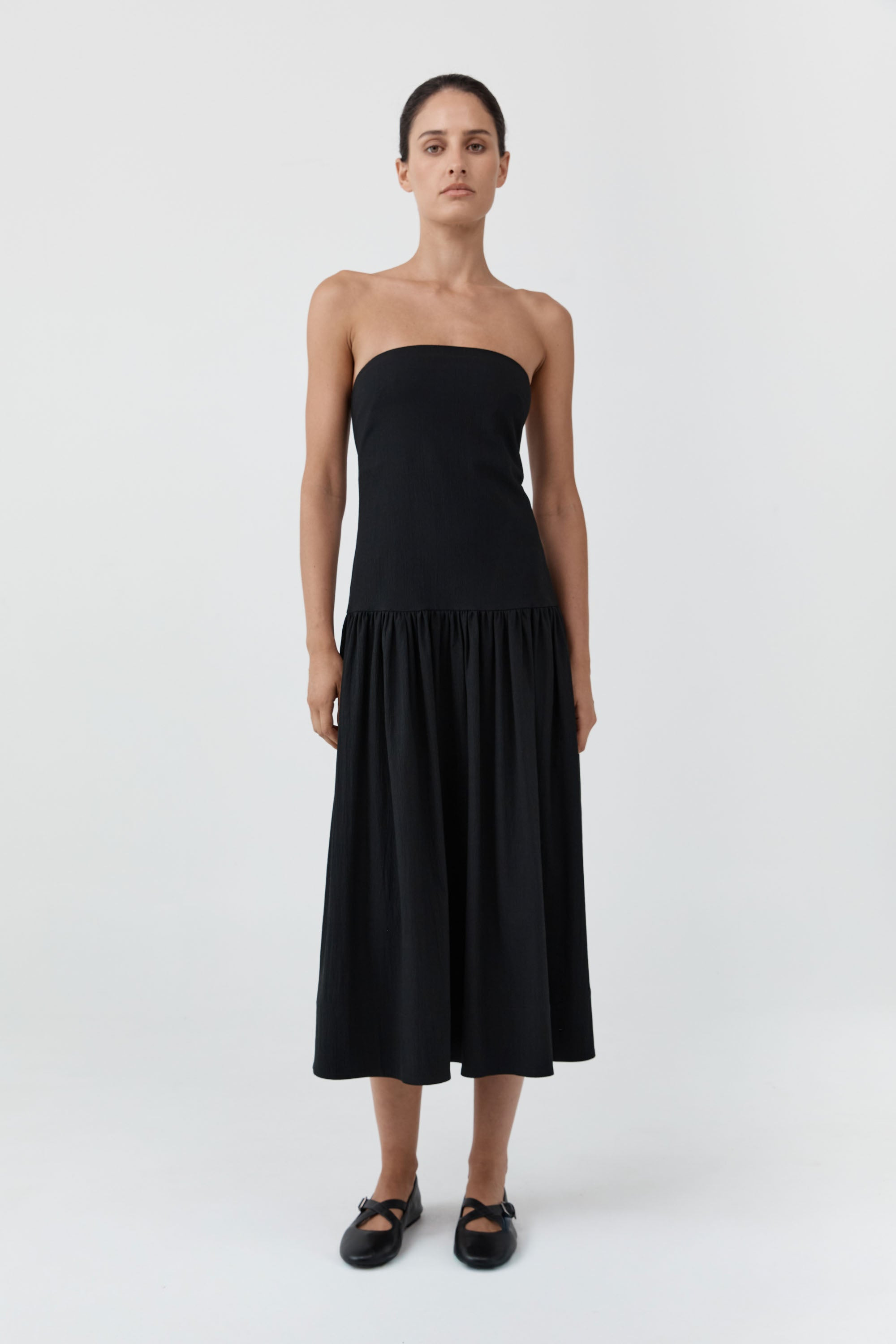 Gathered Strapless Minimal Dress - Black | St. Agni (US, UK, EU)