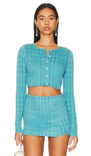 Montauk Cardigan in Oceanic Teal Blue | Revolve Clothing (Global)