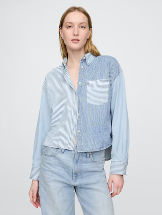 Denim Cropped Big Shirt | Gap (US)