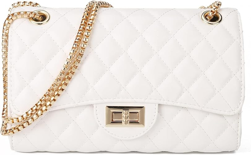 Gladdon Quilted Leather Crossbody Purse for Women Trendy Ladies Shoulder Bag with Chain Designer ... | Amazon (US)
