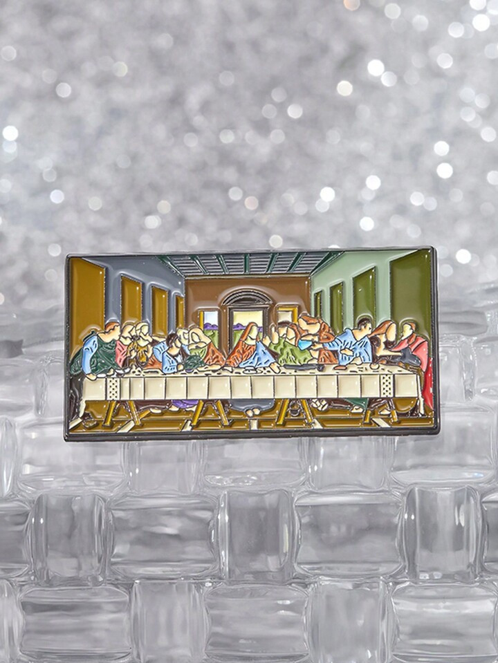 1pc Jesus Enamel Pins Custom Famous Paintings Brooches Lapel Badges Punk Gothic Jewelry Gift For ... | SHEIN