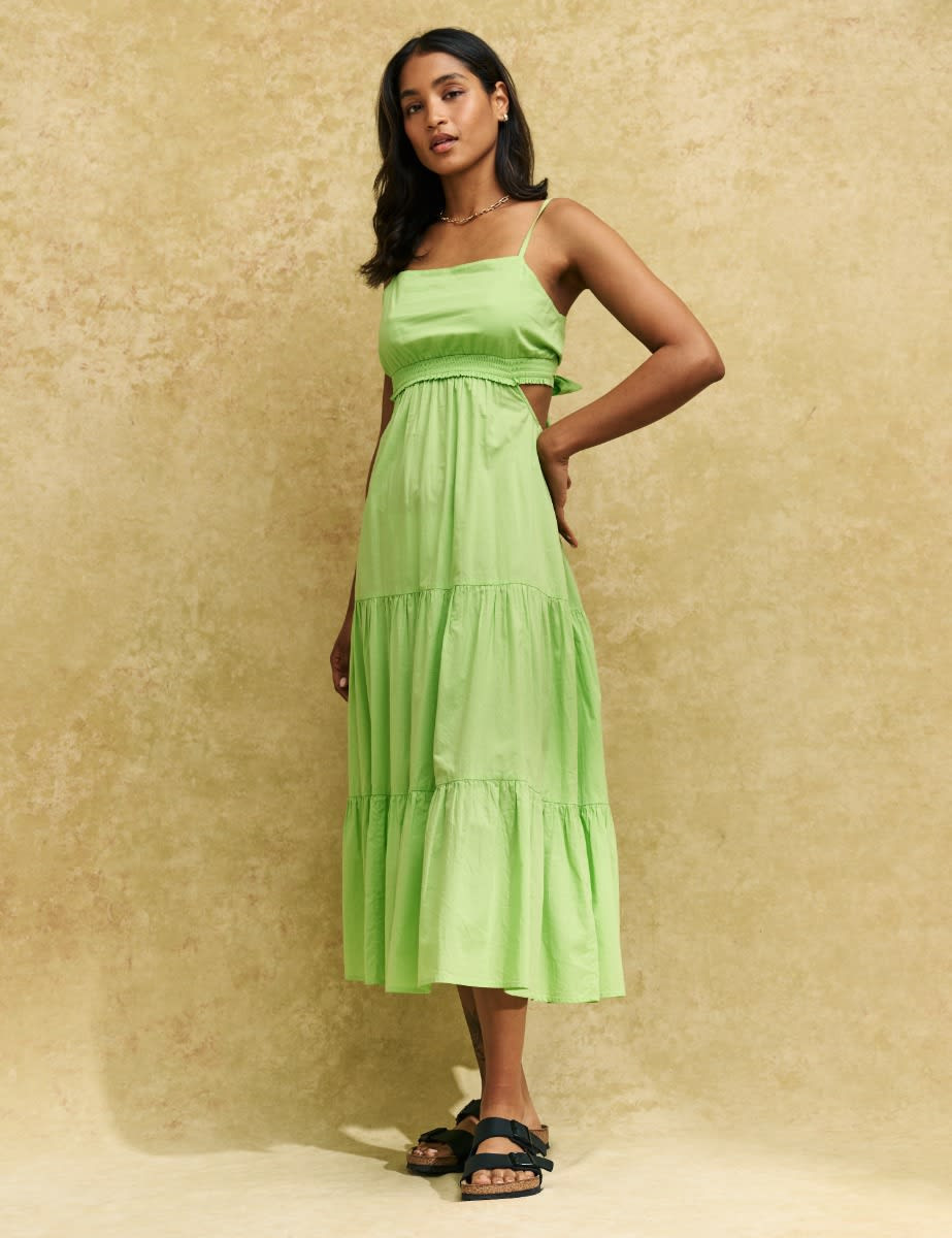 Green Tie Back Alani Midi Dress | Nobody's Child