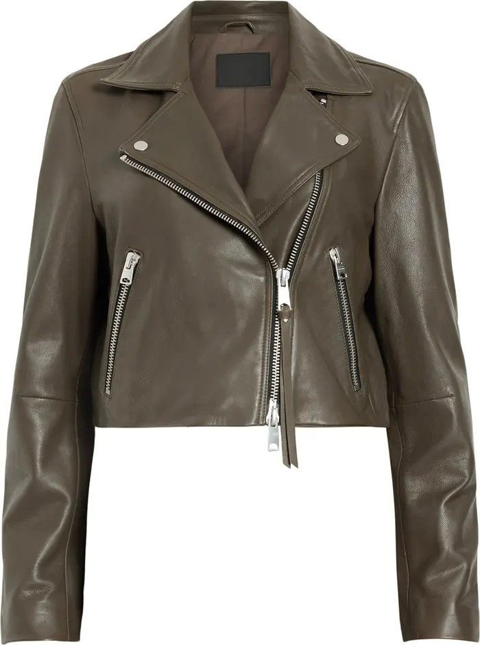Dalby Crop Leather Biker Jacket | Nordstrom
