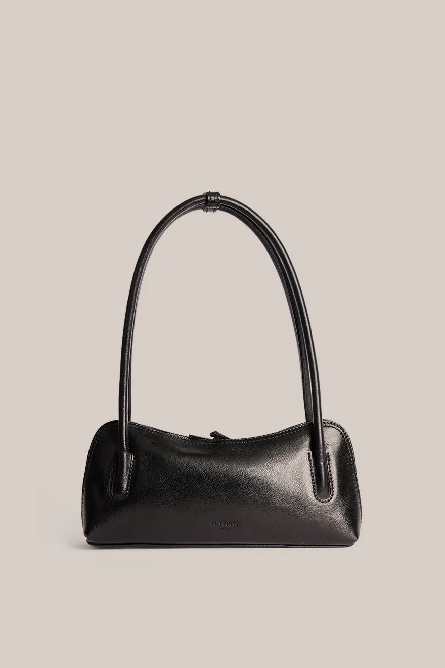 Fallon Black Italian Leather Shoulder Bag | VESTIRSI