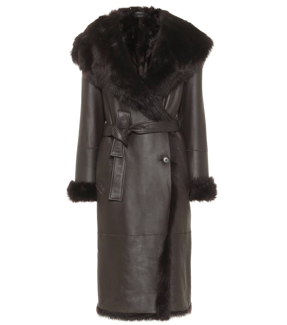 Cree shearling-trimmed leather coat | Mytheresa (UK)