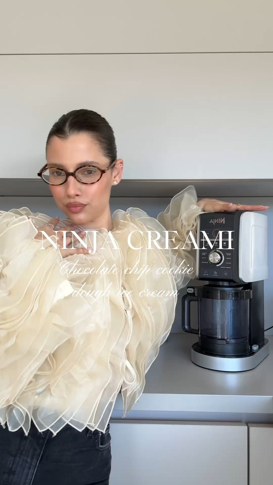 Let’s make chocolate chip cookie dough ice cream with the Ninja Creami 🤍 *ad #ninjacreami #creamimyway