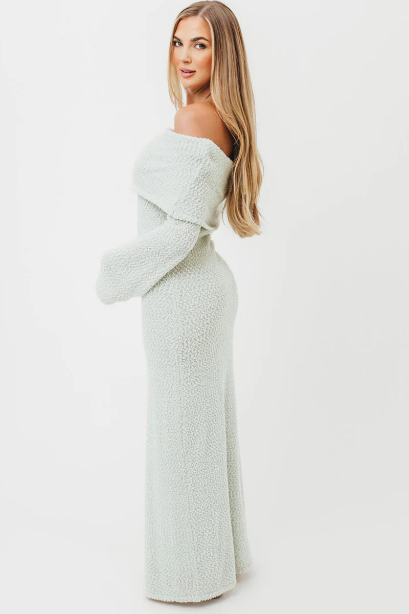 Nora Knit Maxi Dress in Seafoam- Bump Friendly | Worth Collective