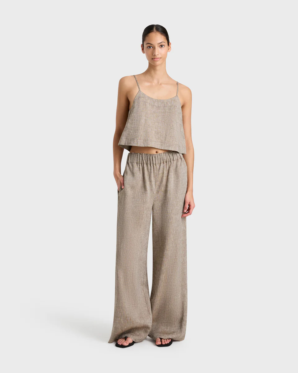 BONDI BORN® | Leiden Universal Cami in Sepia | Luxury Linen | BONDI BORN