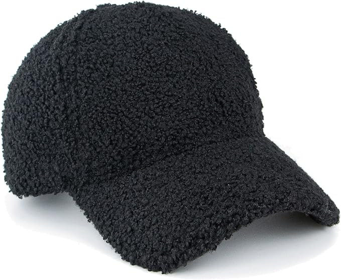 Faux-Lamb-Wool Baseball-Caps Warm-Winter Teddy-Fleece Hip-Hop Cap for Men Women Outdoor Travel | Amazon (US)