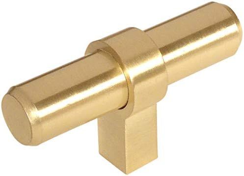 5 Pack - Cosmas 181BB Brushed Brass Cabinet Bar Handle Pull Knob - 2-3/8" Long | Amazon (US)