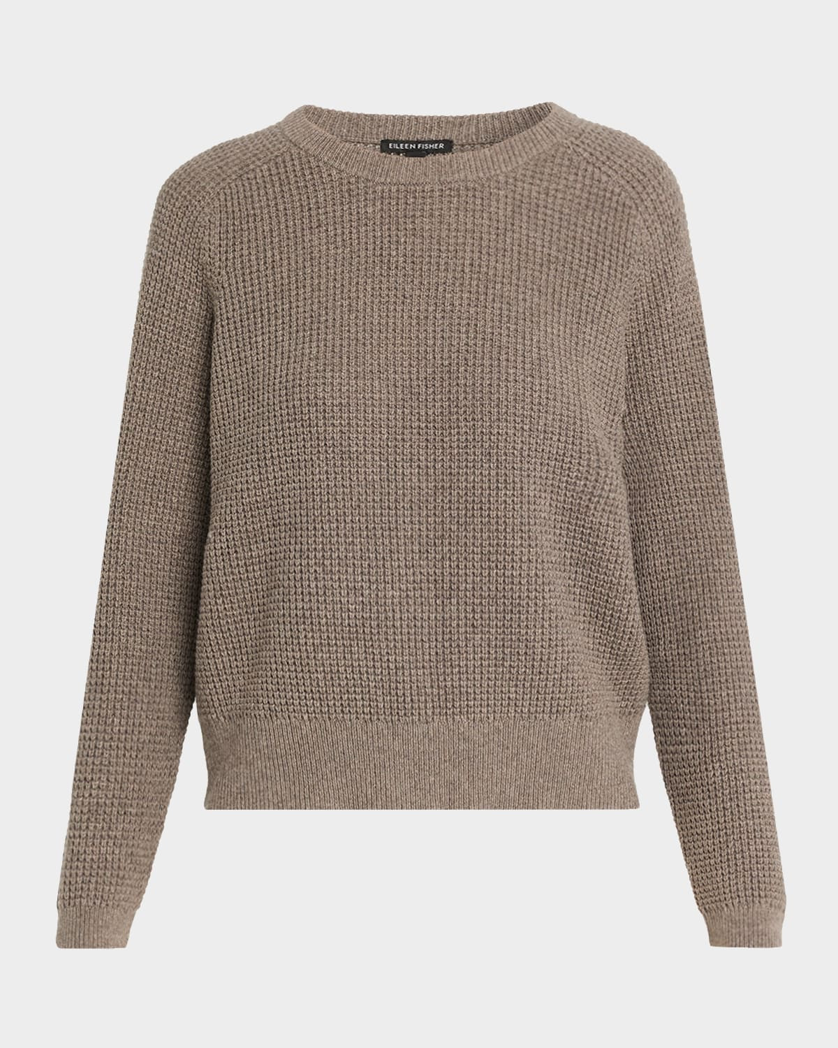 Crewneck Cotton-Cashmere Thermal Knit Top | Neiman Marcus