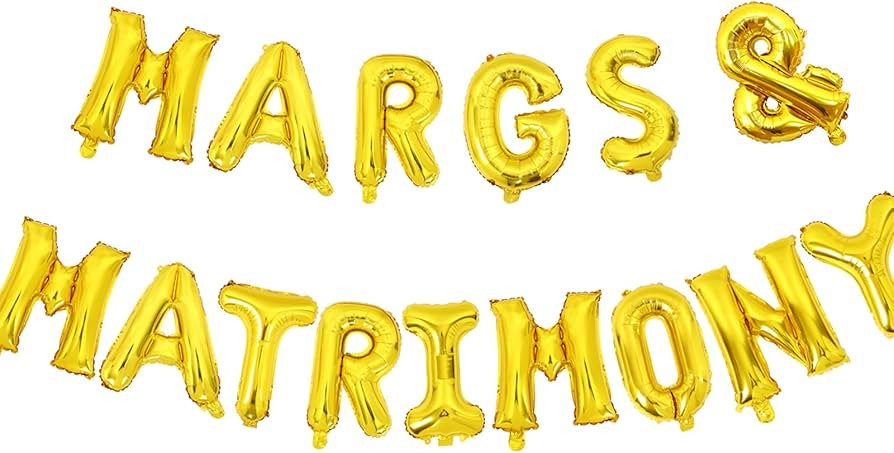 Margs and Matrimony Bachelorette Decorations Margs and Matrimony Banner Lime and Diamond Ring Bal... | Amazon (US)