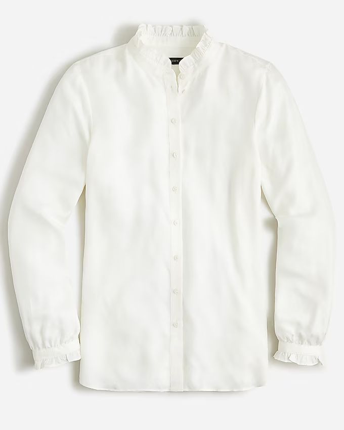 Drapey ruffle-trim shirt | J.Crew US