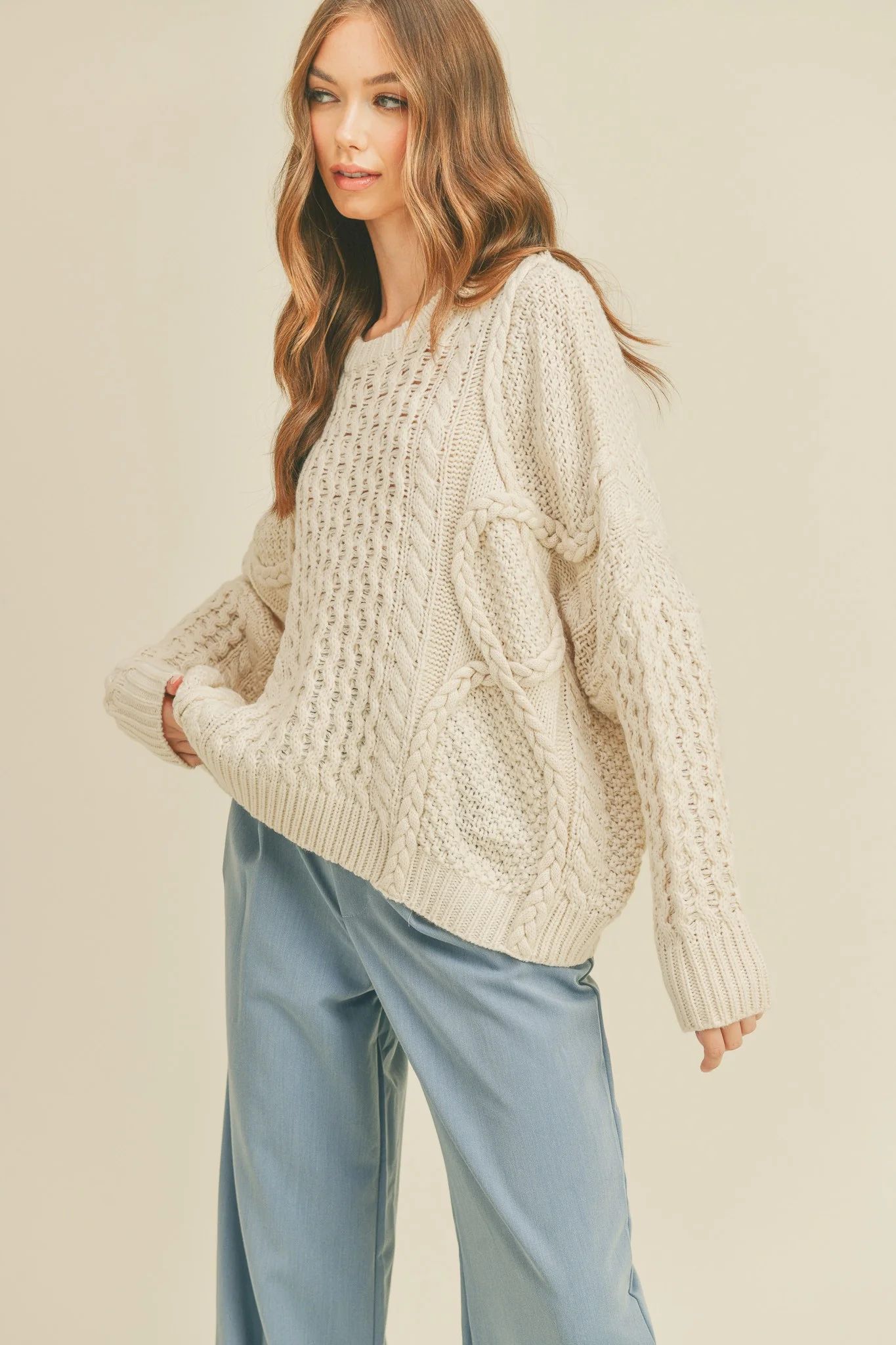 FRANCES CABLE KNIT SWEATER | Katie Waltman Jewelry