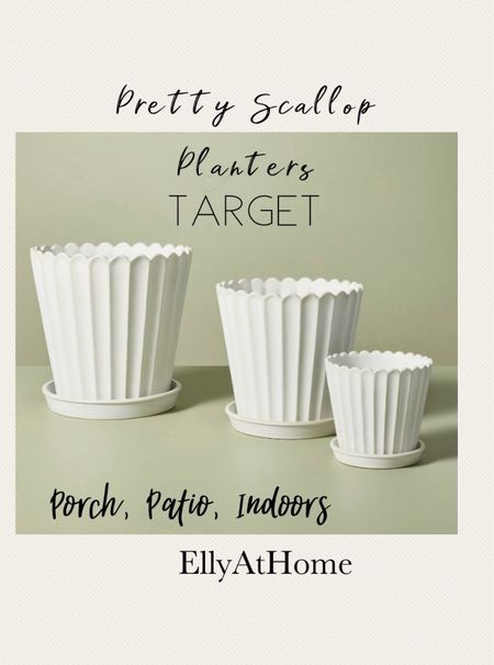 Pretty scallop details stoneware players, pots from Hearth and Hand at Target. Porch, patio, indoor plants, faux plants. Free shipping. Home decor accessories. In stock available for shipping. 

#LTKfamily #LTKfindsunder50 #LTKhome