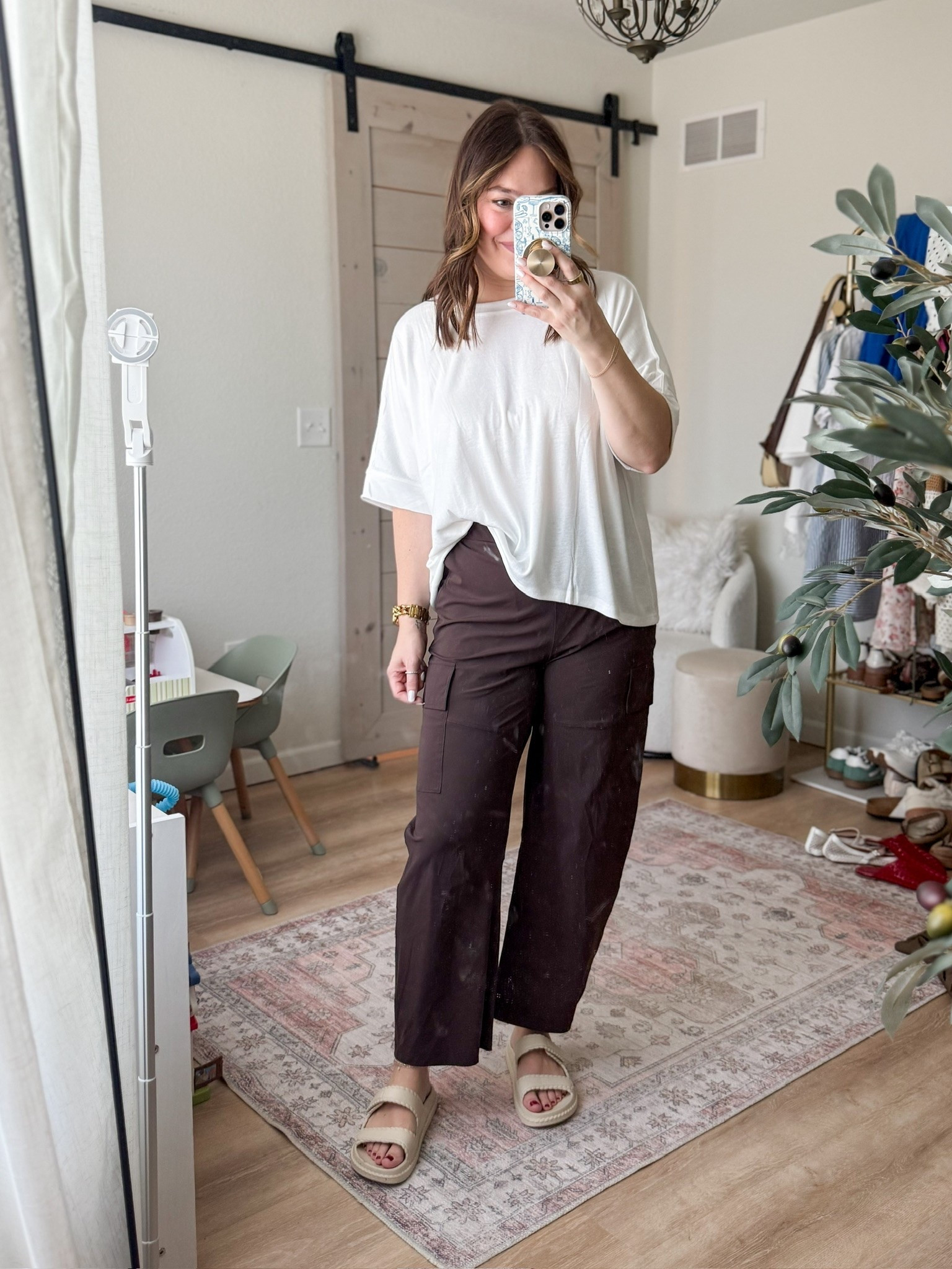 Love this neutral outfit // true to size in all // linking a look for less for the pants too

#LTKMidsize #LTKootd #LTKWorkwear