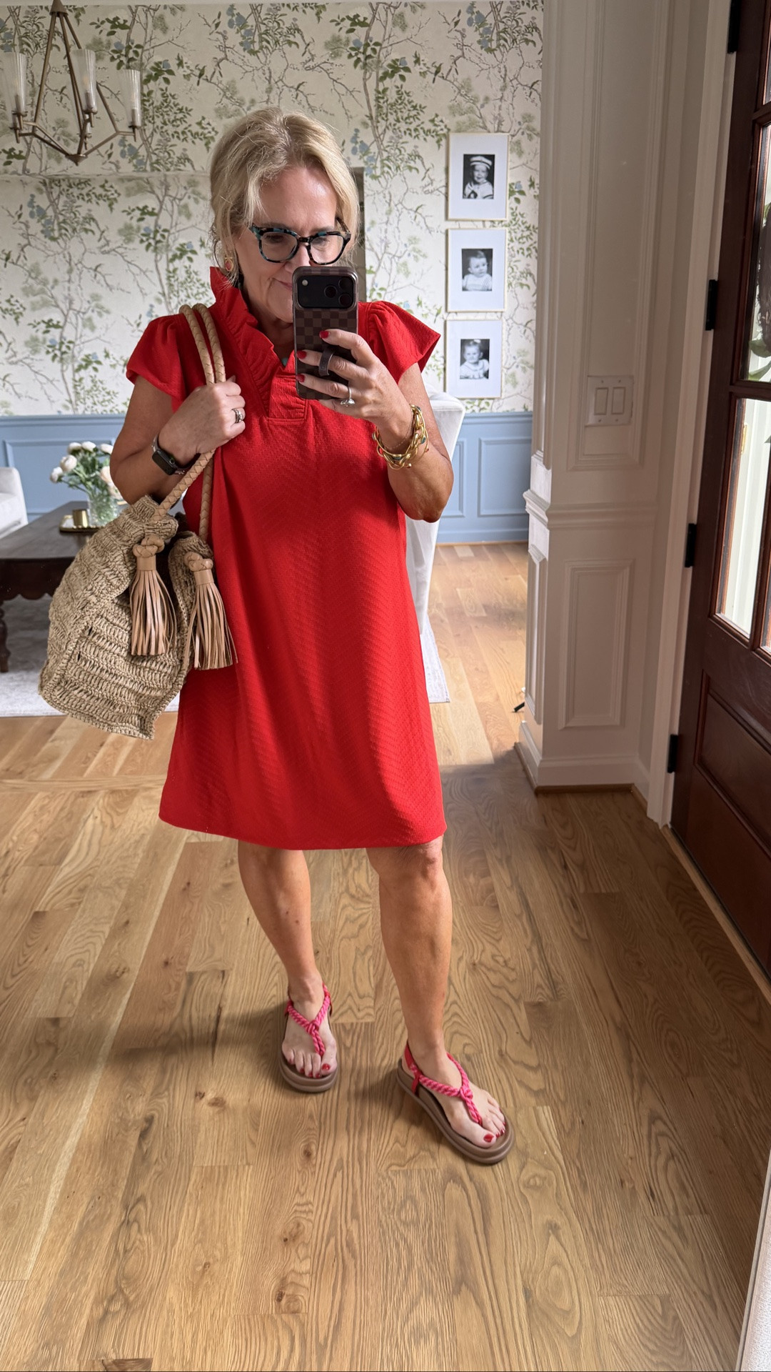 This textured knit dress is so lightweight but substantial enough to feel like its a great dress. I'm wearing a medium. Tap on the turquoise dress link

A few julie vos sample sale pieces here.

july 4th dress red dress

#LTKSeasonal #LTKOver40 #LTKPetite