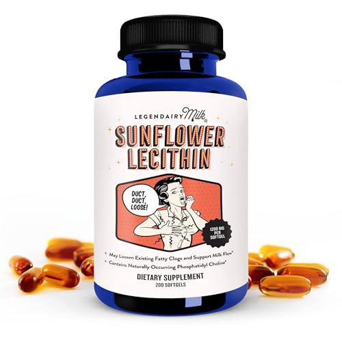 Legendairy Milk Sunflower Lecithin 1200mg, Lactation Support, Sunflower Lecithin Supplement for Clogged Milk Ducts, Made in USA, 200 Softgels | Amazon (US)