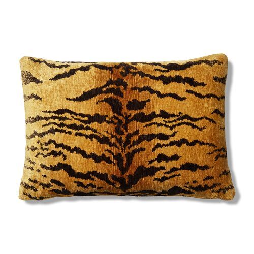 Alfie 15x23 Lumbar Pillow, Tiger Chenille | One Kings Lane