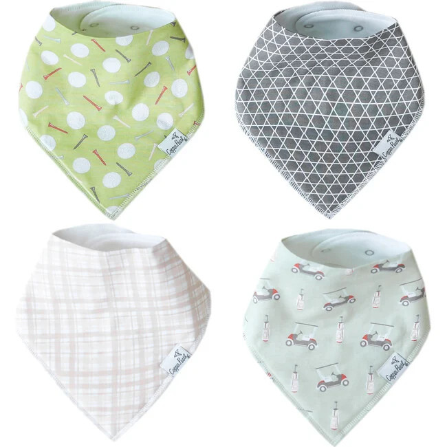 Bibs | Bogey Baby Bandana Bibs, (Size 3M-2Y) Copper Pearl | Maisonette | Maisonette