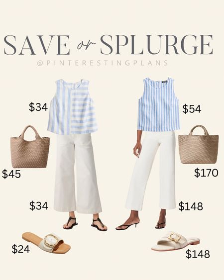 Save or splurge this spring and  summer outfit . I have the splurge pants and they are worth it IMO. 
I have the save bag and it’s 👏 

Swooning over both of these summer sandals! 

Code rachelxspanx will get you a discount on the splurge pants 

#LTKSeasonal #LTKShoeCrush #LTKTravel