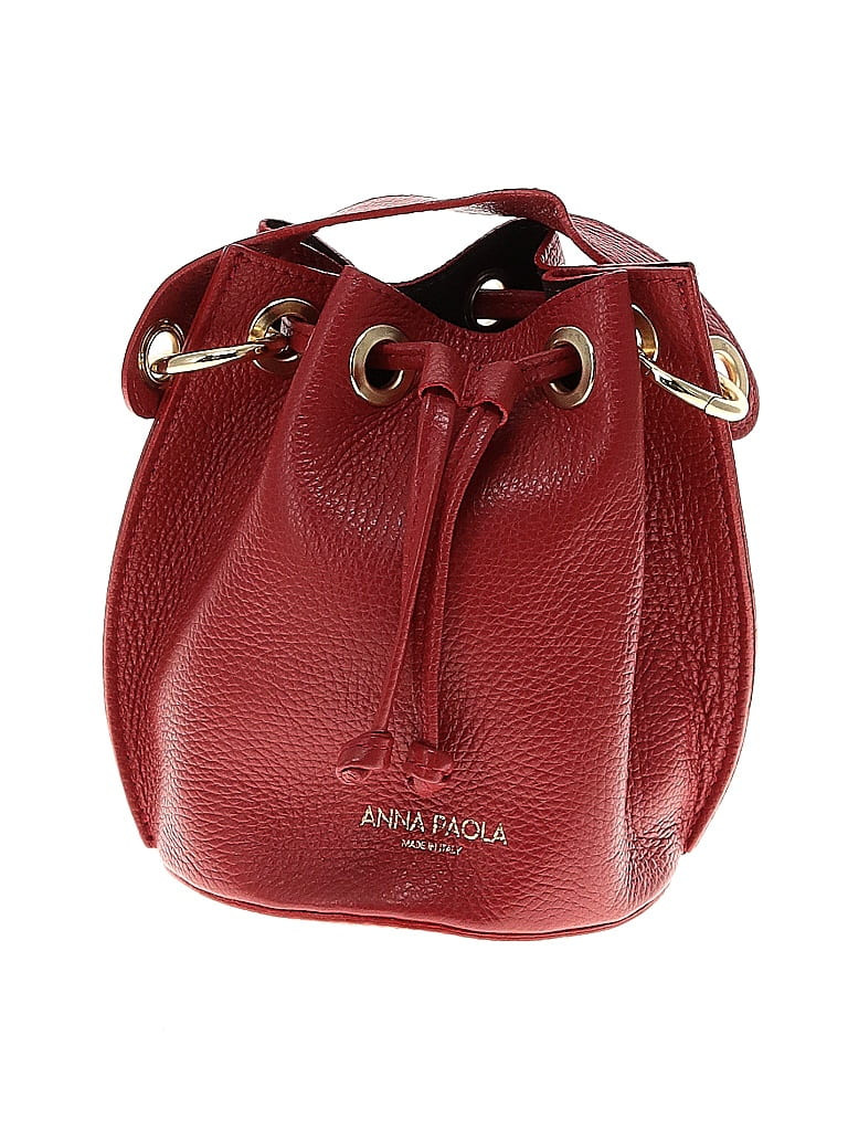 Anna Paola Leather Bucket Bag: Red Bags | ThredUp