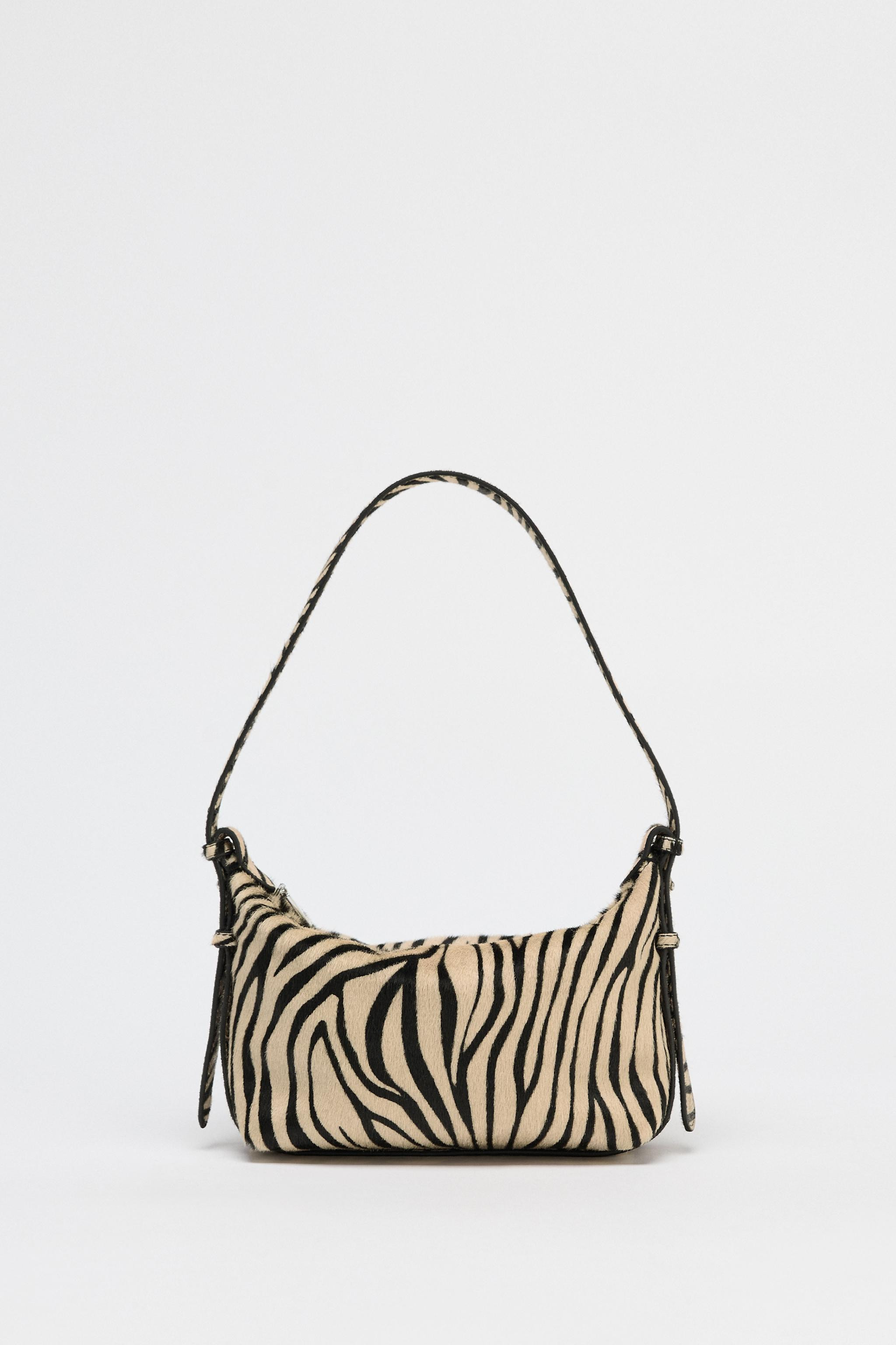 ANIMAL PRINT LEATHER AND SHEEPSKIN BAG | Zara UK
