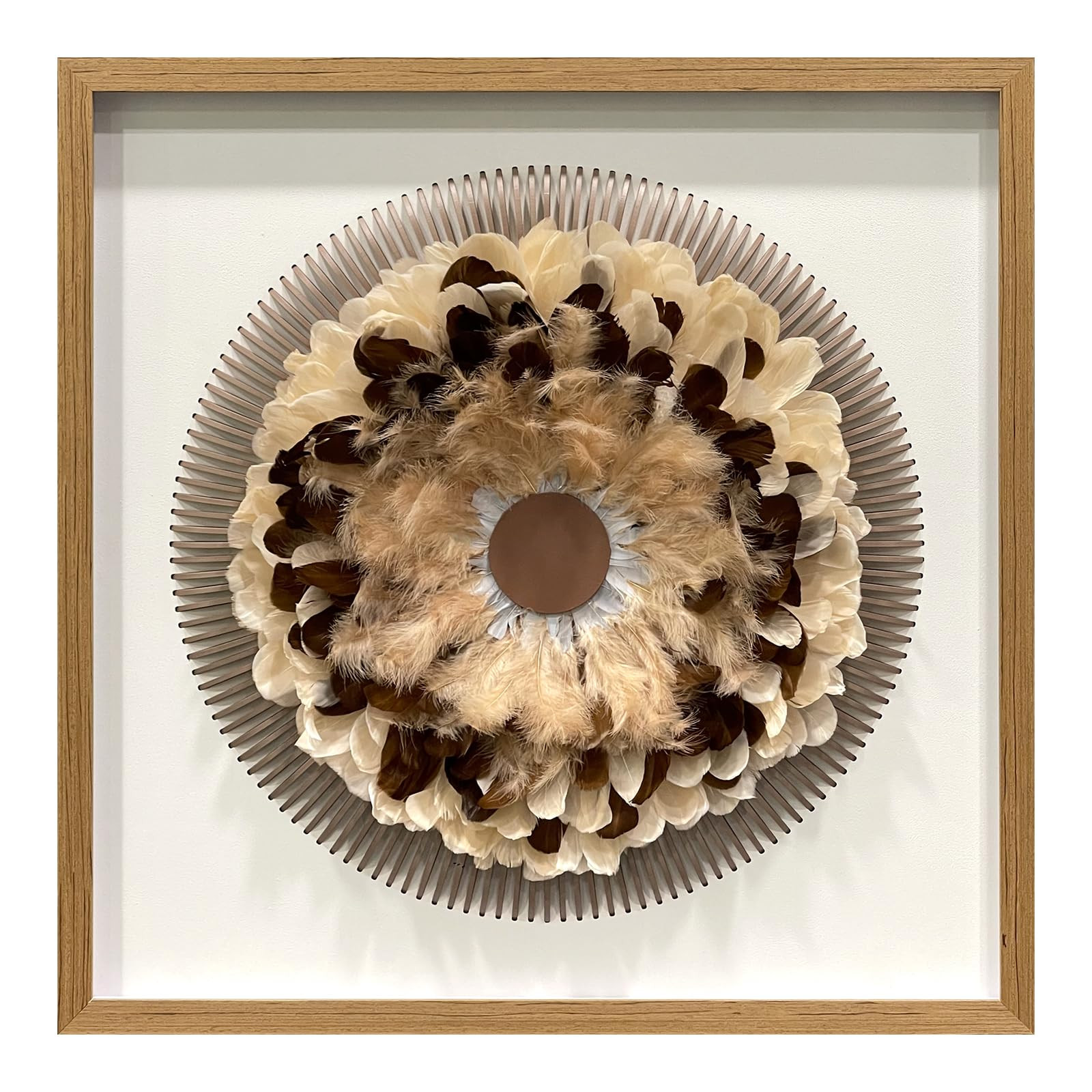 BrightA Handmade Bohemian Wall Art Circular Feather and Leather Wall Sculpture with Organic Textu... | Amazon (US)