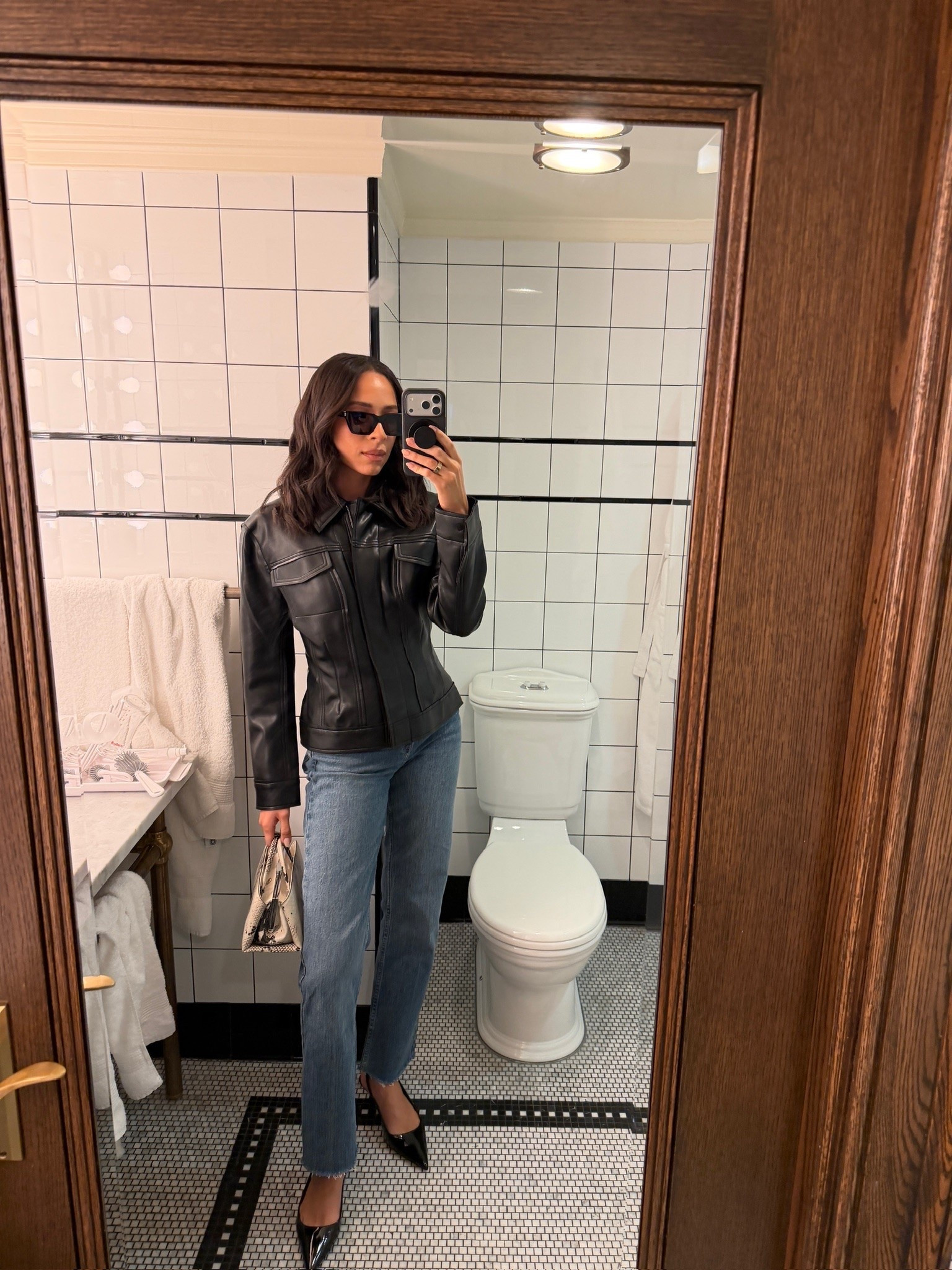 NYC outfit! Wearing size S leather jacket and size 27 high rise 90s straight jeans 

New York City outfit, NYFW, city outfit, date night outfit, dinner outfit, fall outfits, fall fashion, fall style

#LTKNYFW #LTKSeasonal