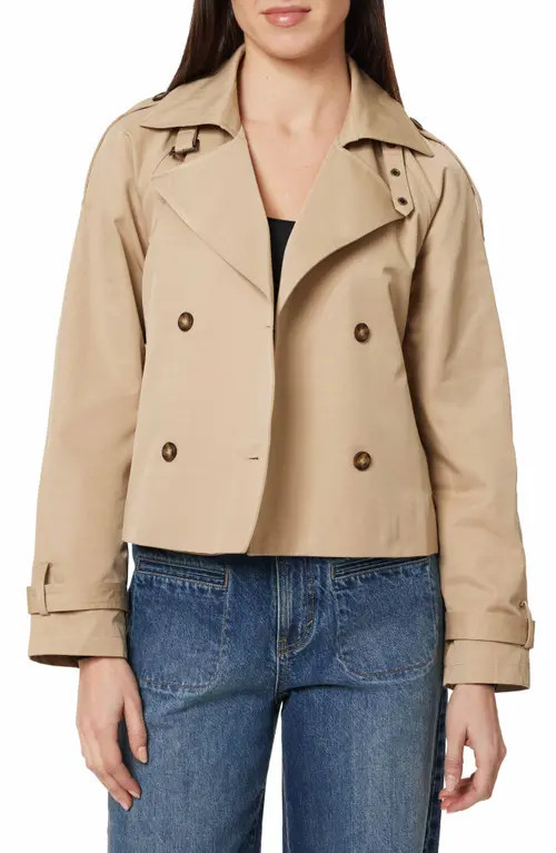 Habitual Belted Cotton Blend Crop Trench Coat in Incense at Nordstrom, Size Medium | Nordstrom