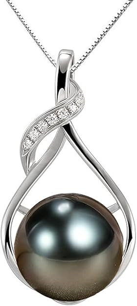 Gifts for Women Wife-Tahitian-Black-Pearl-Necklace-Gift for Wife Wedding Birthday Anniversary Jew... | Amazon (US)