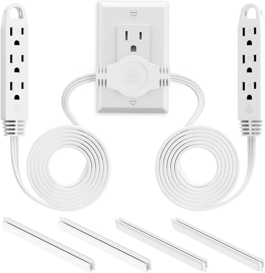 K KASONIC 3 Prong 12 Feet Twin Extension Cord Power Strip, 6 Feet on Each Side, Flat Head Outlet ... | Amazon (CA)