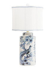 26.5in Floral Bird Ceramic Table Lamp With Scalloped Shade | TJ Maxx