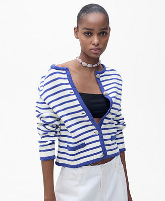 Women's Stripped Knit Cardigan Sweater | Macy's