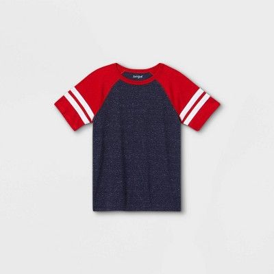 Boys' Short Sleeve Baseball T-Shirt - Cat & Jack™ Red/Navy | Target