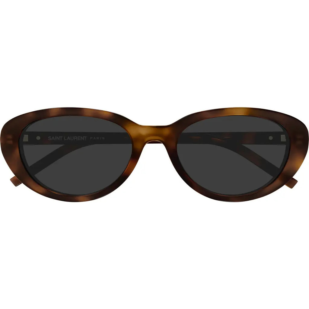 Saint Laurent 55mm Round Sunglasses in Havana at Nordstrom | Nordstrom