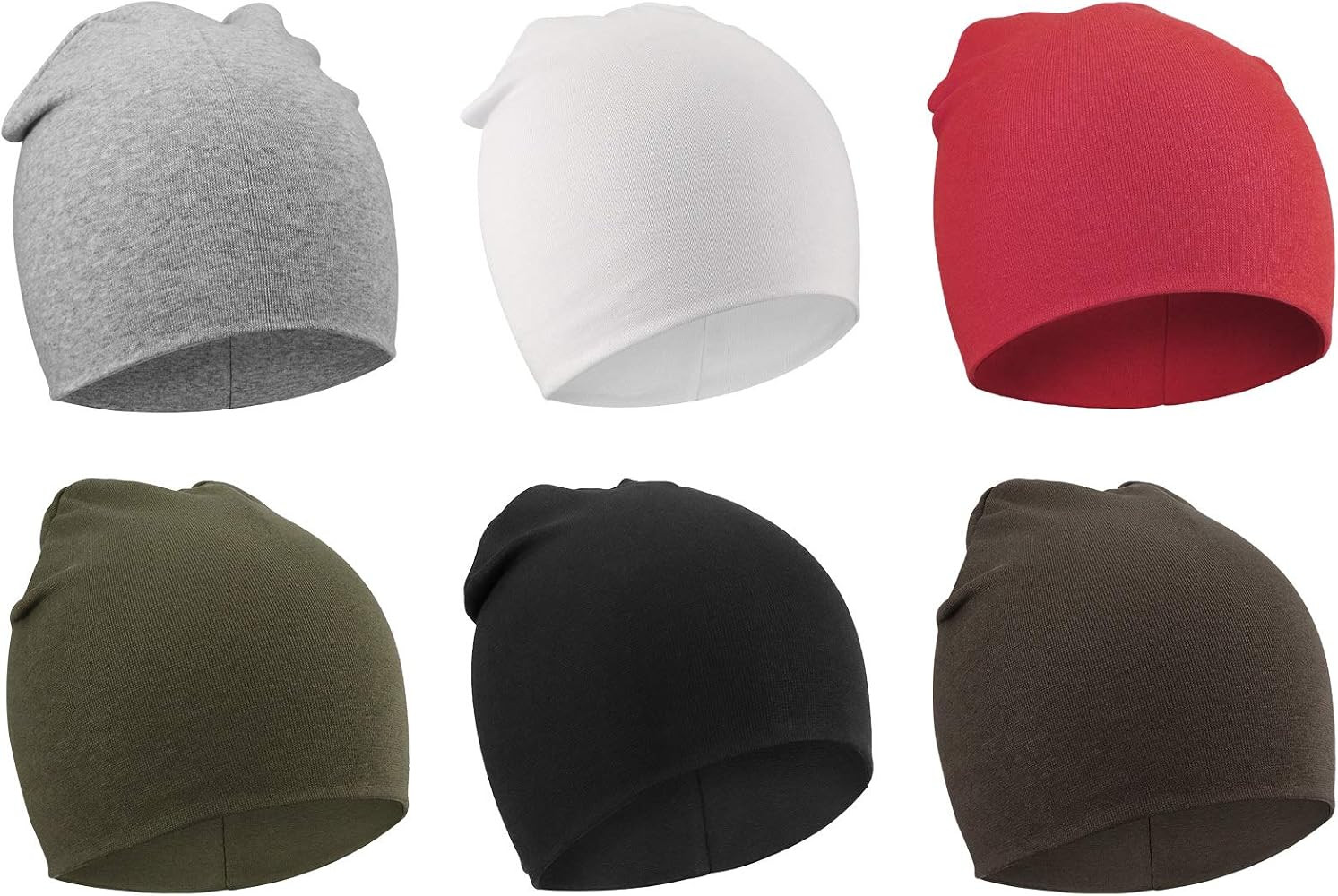 DRESHOW BQUBO 6 Pack Unisex Baby Beanie Hat Infant Baby Soft Cute Knit Cap Nursery Beanie | Amazon (US)