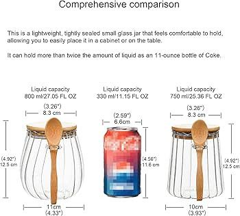 CNWSGEM Sugar Bowls Sugar Container 25.36 FL OZ Glass Coffee Canister Airtight Food Storage Jar w... | Amazon (US)