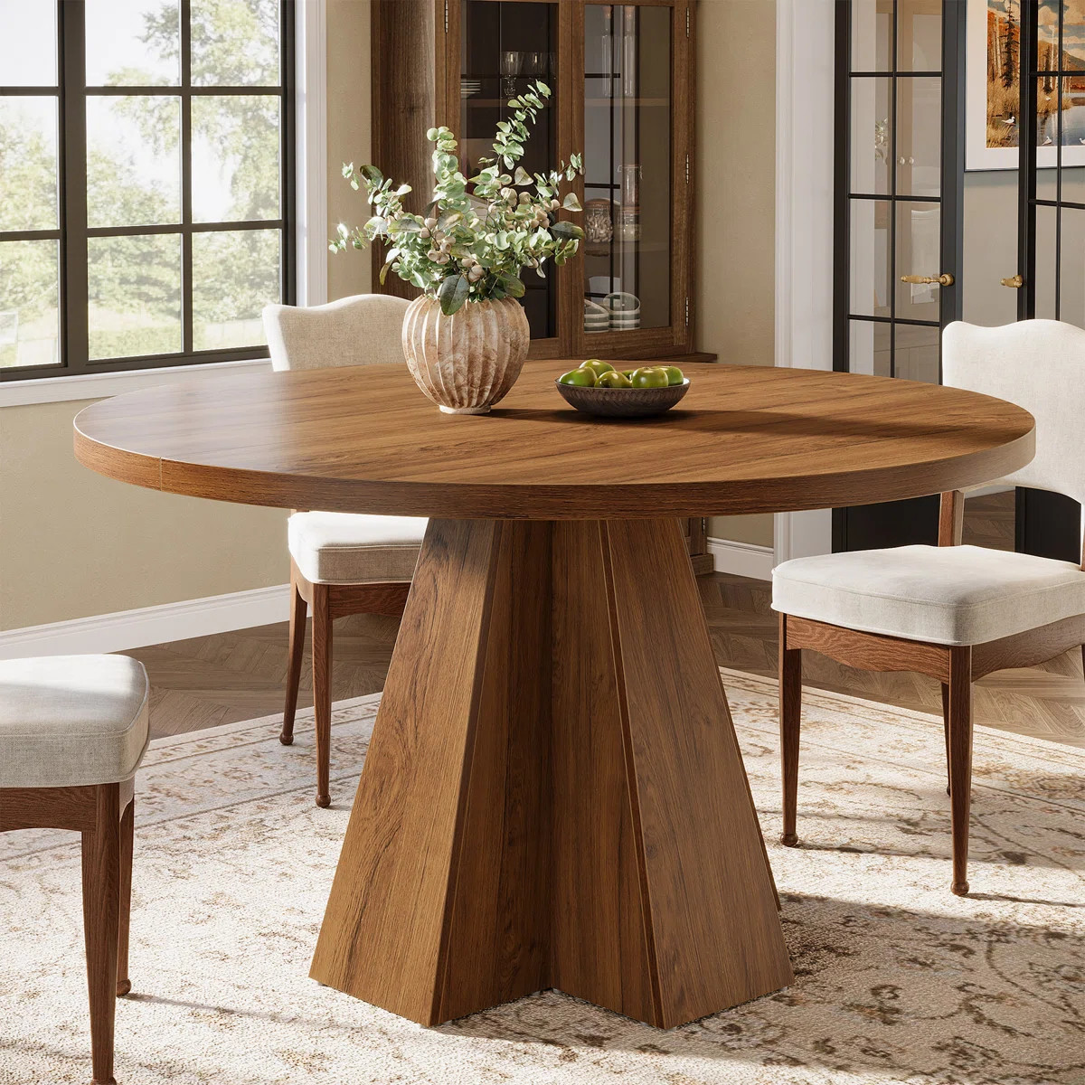 47-inch Round Dining Table for 4, Circle Kitchen Table for Dining Room, Kitchen | Wayfair North America
