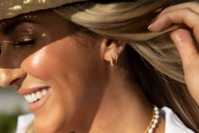 Electric Picks xMadi Messer Mermaid Pearl Huggie Hoops | Nordstrom | Nordstrom