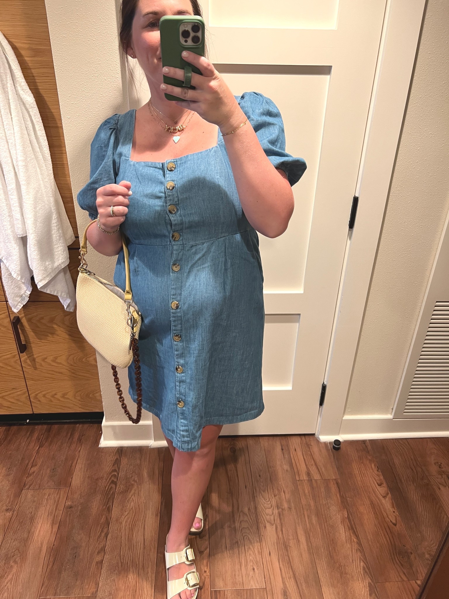I love that Old Navy made a maternity version of this denim dress. The puff sleeves and pockets are the perfect details! 

#LTKBump #LTKFindsUnder50 #LTKSeasonal