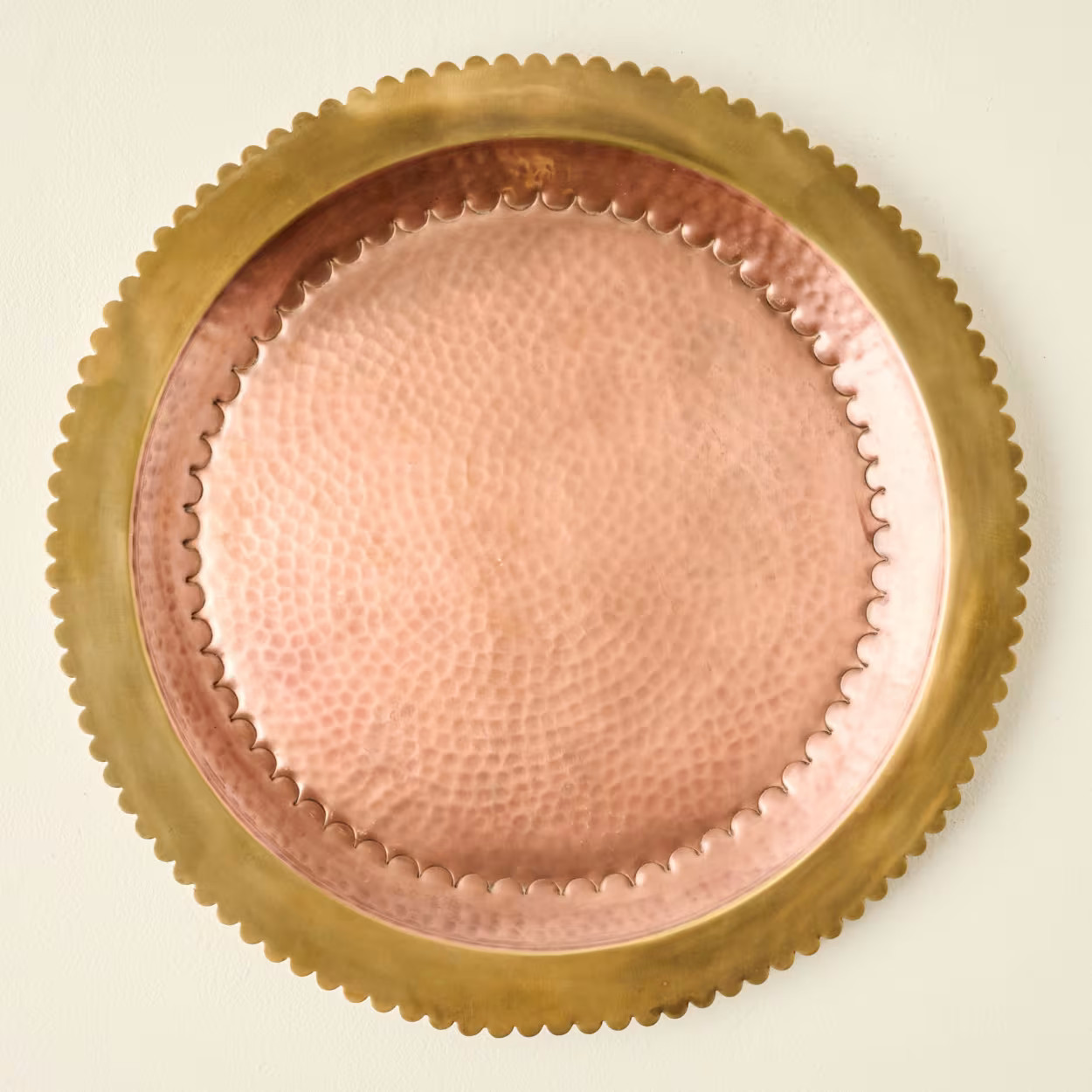 Vintage Inspired Hammered Copper and Brass Tray | Magnolia