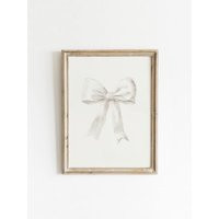 White Bow Print Preppy Art Painting Dorm Prints Aesthetic Ivory Retro Posters Girly Western Wall | Etsy (US)