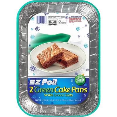 EZ Foil Green Holiday Cake Pan with Lids - 2ct | Target