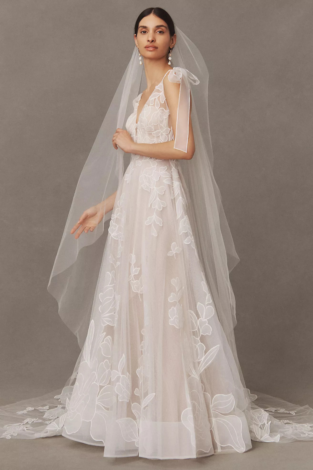Watters Abstract Floral Veil | Anthropologie (US)