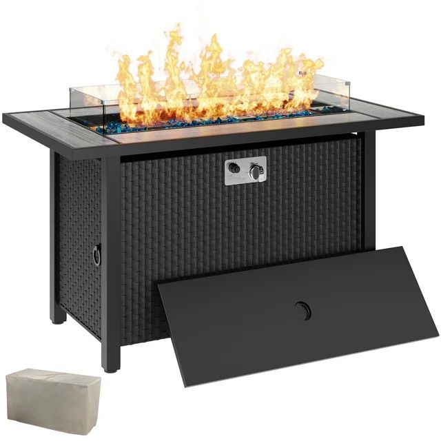 Walsunny 45" Propane Fire Pit Table 50,000 BTU Steel Gas Fire Pit with Removable Lid & Waterproof... | Walmart (US)