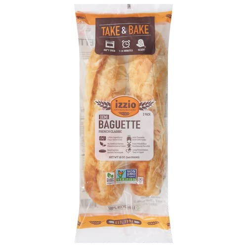 IZZIO ARTISAN BAKERY Take & Bake Demi Baguette, 12 OZ | Amazon (US)